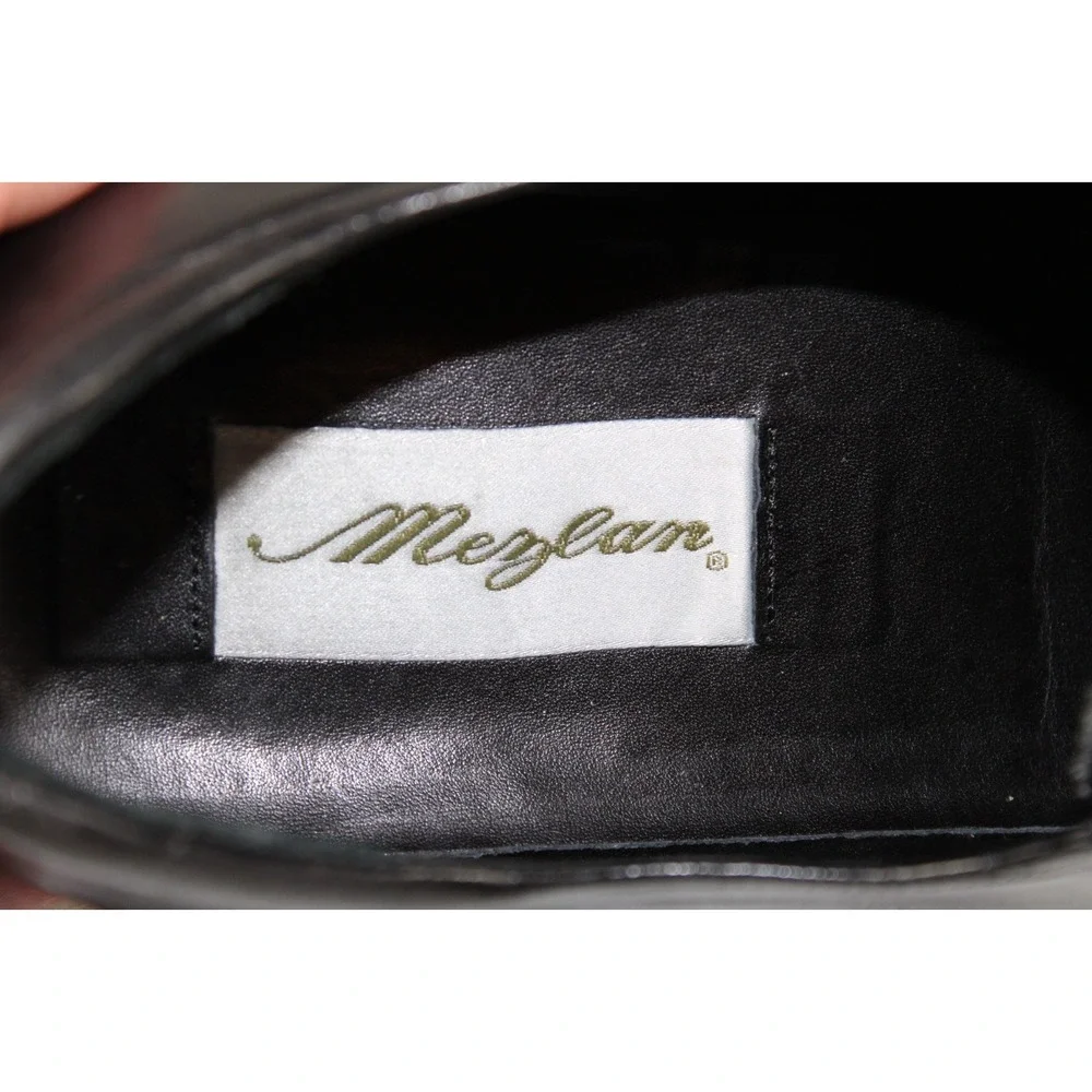 Mezlan Mens Black Leather Oxford Dress Shoes Cap Toe Lace Up Spain Size 10.5 M